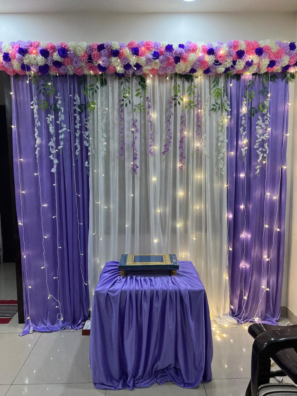 Purple floral backdrop
